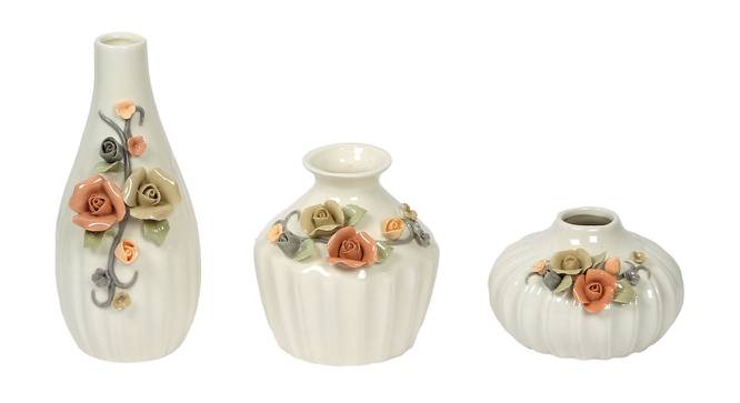 Lucas Vase - Set Of 3 (White) by Urban Ladder - Front View Design 1 - 317444