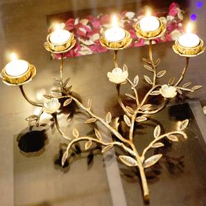 Home Decor In Amritsar Design Gold Metal Tealight Holders Set of