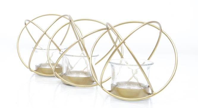 Larimar Tea light Holder (Gold) by Urban Ladder - Cross View Design 1 - 317693