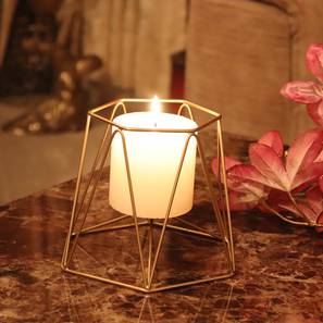 Diwali Candles Design Gold Metal Tealight Holders Set of