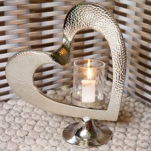 Diwali Candles Design Silver Metal Tealight Holders Set of