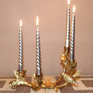 Diwali Candles Design Gold Metal Tealight Holders Set of