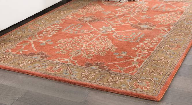 Armaan Hand Tufted Carpet (107 x 168 cm  (42" x 66") Carpet Size, Orange Rust) by Urban Ladder - Front View Design 1 - 317994