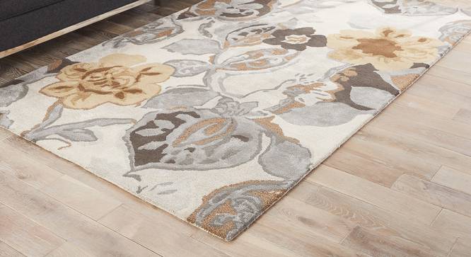 Resham Hand Tufted Carpet (107 x 168 cm  (42" x 66") Carpet Size, White Ice) by Urban Ladder - Front View Design 1 - 318044