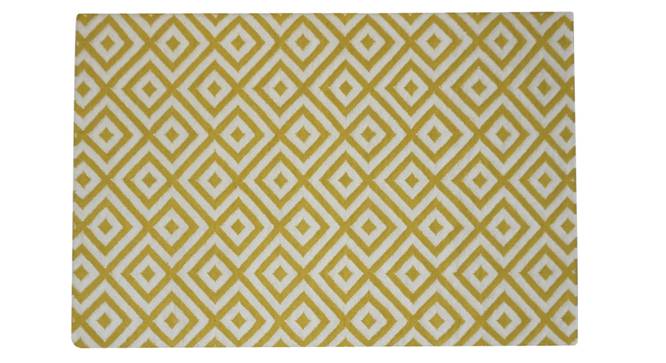 kaia Dhurrie (Yellow, 122 x 183 cm  (48" x 72") Carpet Size) by Urban Ladder - Design 1 Side View - 318205
