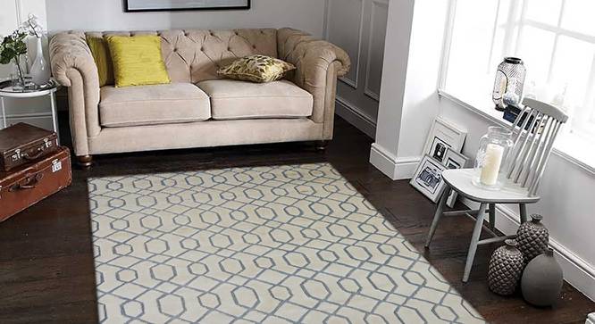 Huden Carpet (Beige, 152 x 244 cm  (60" x 96") Carpet Size, Hand Tufted Carpet Type) by Urban Ladder - Front View Design 1 - 318212