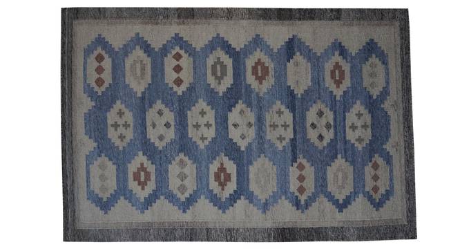 Paige Dhurrie (Blue, 122 x 183 cm  (48" x 72") Carpet Size) by Urban Ladder - Design 1 Side View - 318241