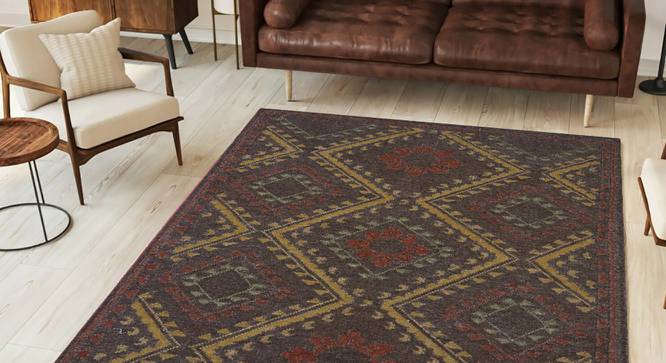 Paola Dhurrie (Brown, 122 x 183 cm  (48" x 72") Carpet Size) by Urban Ladder - Front View Design 1 - 318264