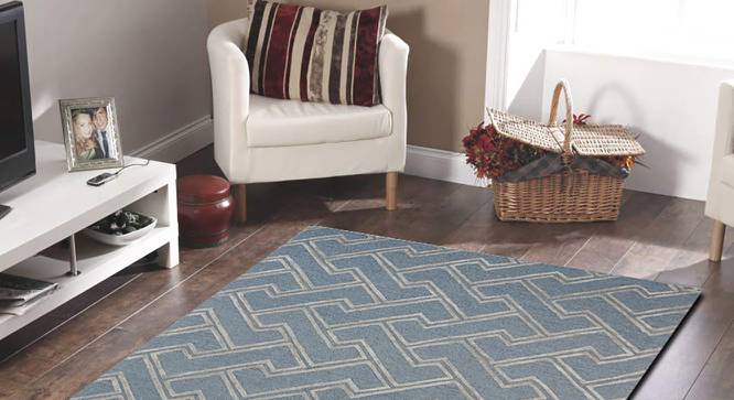 Sulivan Carpet (152 x 244 cm  (60" x 96") Carpet Size, Light Blue, Hand Tufted Carpet Type) by Urban Ladder - Front View Design 1 - 318288