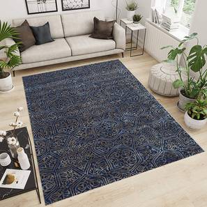 Carpet Design Dark Blue Traditional Hand Tufted Wool Carpet
