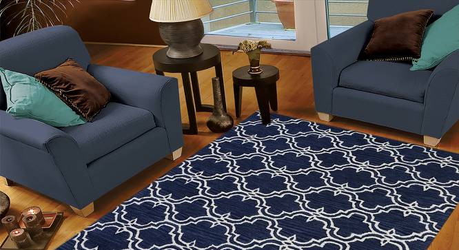 Amiens Carpet (152 x 244 cm  (60" x 96") Carpet Size, Dark Blue, Hand Tufted Carpet Type) by Urban Ladder - Front View Design 1 - 318324