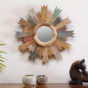 Mirrors In New Delhi Design Multi Coloured Solid Wood Wall Mirror