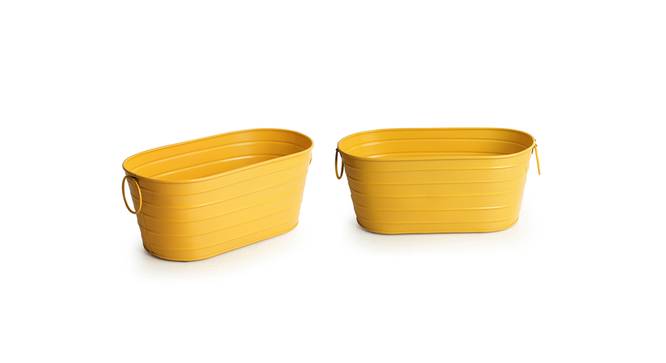 Haro Planter-Set of 2 (Glossy yellow) by Urban Ladder - Front View Design 1 - 319306