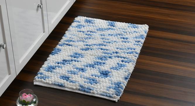 Charmine Bath Mat (Blue) by Urban Ladder - Front View Design 1 - 319660