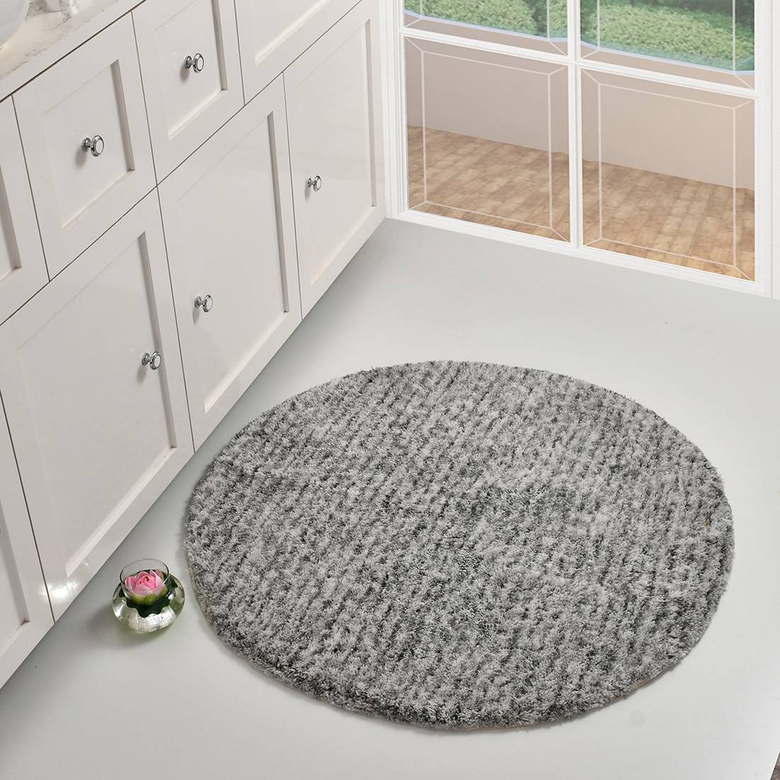 DOITOOL Bathmat 3 in 1 Blue Plank Pattern Bathroom Mat Set Antiskid Washroom Carpet Contour Mat Toilet Seat Lid Cover 