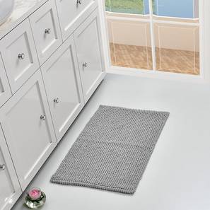 Bathroom Accessories In Gurgaon Design Grey Cotton Bath Mat - Set of