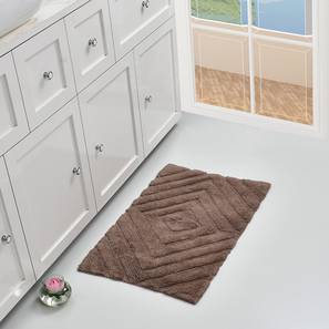 Bath Mats Design Brown Cotton Bath Mat - Set of