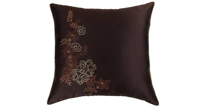Bria Cushion Cover - Set of 3 (Brown, 41 x 41 cm  (16" X 16") Cushion Size) by Urban Ladder - Design 1 Details - 320041