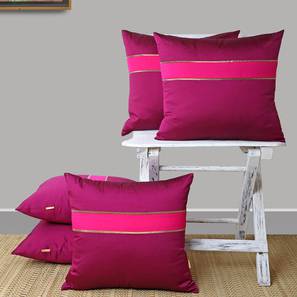 Ans Design Rune Cushion Cover - Set of 5 (Purple, 41 x 41 cm  (16" X 16") Cushion Size)