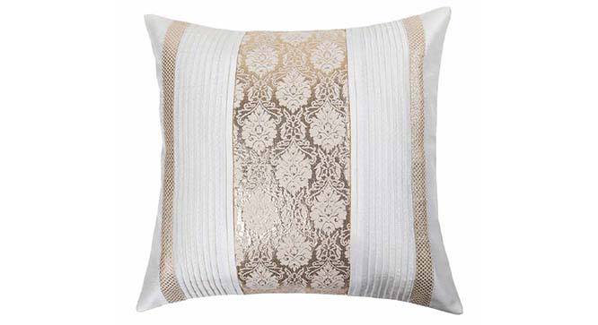 Riddick Cushion Cover (41 x 41 cm  (16" X 16") Cushion Size, Off White) by Urban Ladder - Design 1 Details - 320355