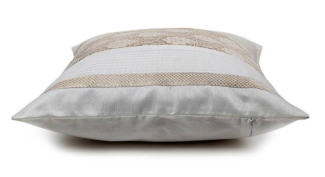 Riddick Cushion Cover (41 x 41 cm  (16" X 16") Cushion Size, Off White) by Urban Ladder - Design 1 Top View - 320356