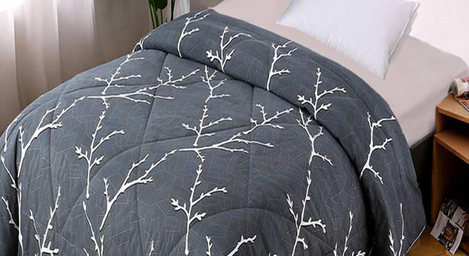 Constance Comforter (Black, Single Size) by Urban Ladder - Design 1 Top View - 320625