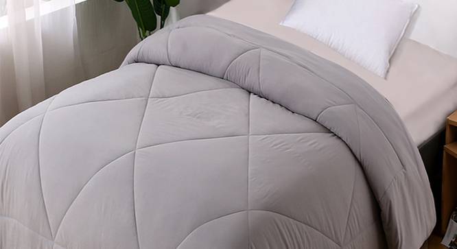 Delilah Comforter (Grey, Single Size) by Urban Ladder - Design 1 Top View - 320649
