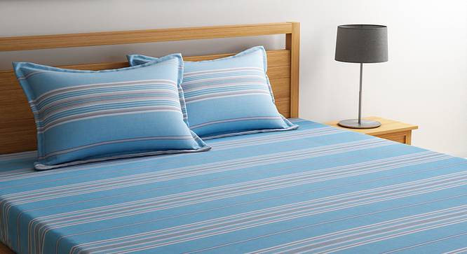 Domenico  Bedsheet Set (King Size, Turquoise Blue) by Urban Ladder - Design 1 Details - 320654
