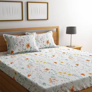 Bedsheets Design White TC Cotton Queen Size Bedsheet with Pillow Covers