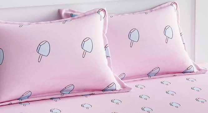 Anton Bedsheet Set (Pink, Double Size) by Urban Ladder - Design 1 Top View - 321080