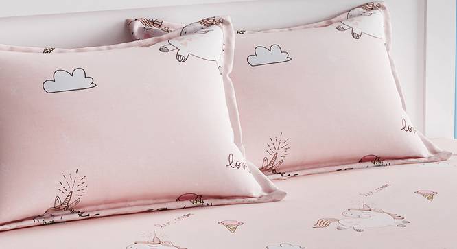Eloise Bedsheet Set (Pink, Double Size) by Urban Ladder - Design 1 Top View - 321105