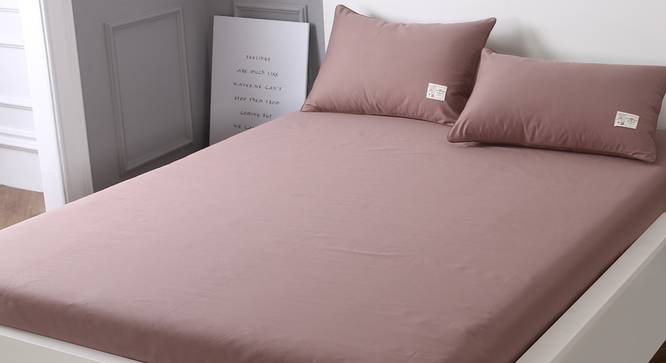 Lucille Bedsheet Set (Brown, Double Size) by Urban Ladder - Design 1 Top View - 321179