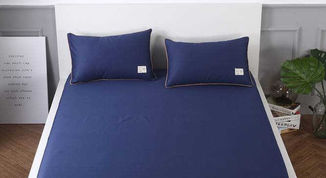 Margot Bedsheet Set (Double Size, Dark Blue) by Urban Ladder - Design 1 Details - 321188