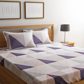 Bedsheets Design Beige TC Cotton King Size Bedsheet with Pillow Covers