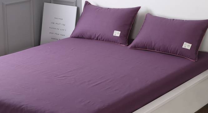 Jolie Bedsheet Set (Purple, King Size) by Urban Ladder - Design 1 Top View - 321279