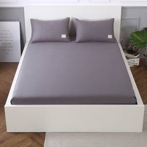 Bedsheets Design Grey TC Cotton King Size Bedsheet with Pillow Covers