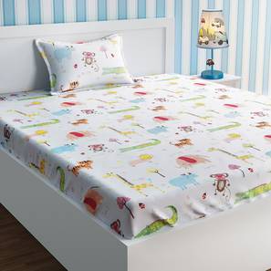White Bedsheets Design White TC Cotton Single Size Bedsheet with Pillow Covers