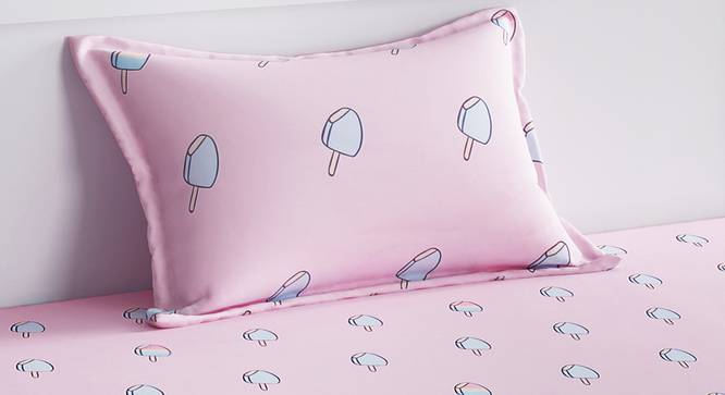 Margo Bedsheet Set (Pink, Single Size) by Urban Ladder - Design 1 Top View - 321319