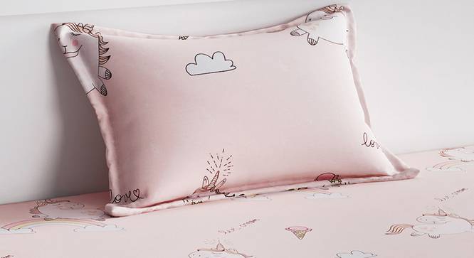 Corinne Bedsheet Set (Pink, Single Size) by Urban Ladder - Design 1 Top View - 321496