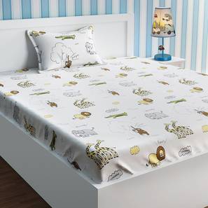 White Bedsheets Design White TC Cotton Single Size Bedsheet with Pillow Covers