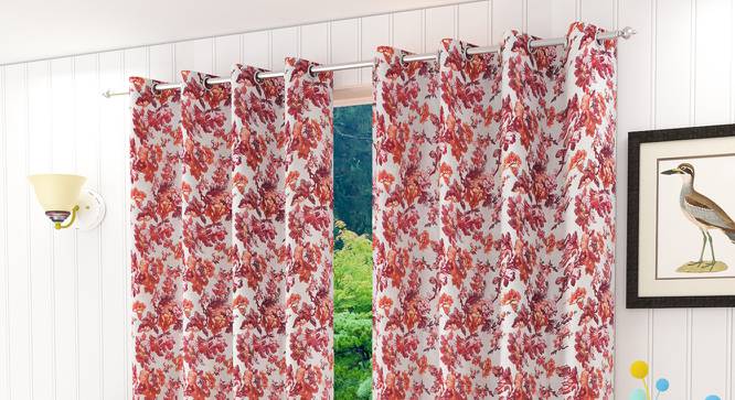 Apifera Window Curtain - Set Of 2 (112 x 152 cm  (44" x 60") Curtain Size) by Urban Ladder - Design 1 Half View - 321580
