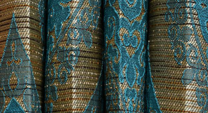 Ava Door Curtain - Set Of 2 (Blue, 112 x 213 cm  (44" x 84") Curtain Size) by Urban Ladder - Design 1 Close View - 321584