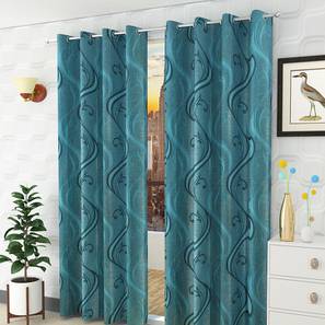 Aurea window curtain set of 2 blue 5 lp