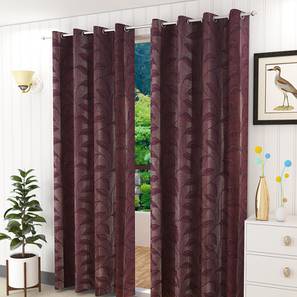 Floral Curtains Design Wine Polyester Door Curtain