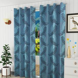 Wall Curtains Design Blue Poly Cotton Door Curtain