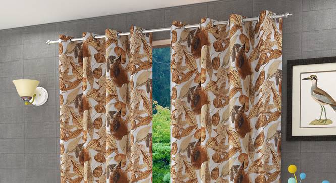 Elata Door Curtain - Set Of 2 (112 x 213 cm  (44" x 84") Curtain Size) by Urban Ladder - Design 1 Half View - 321716
