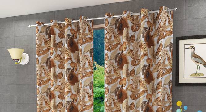 Elata Window Curtain - Set Of 2 (112 x 152 cm  (44" x 60") Curtain Size) by Urban Ladder - Design 1 Half View - 321730