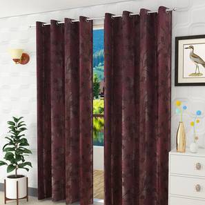 Window Curtains Design Wine Polyester Window Curtain