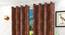 Fernanda Window Curtain - Set Of 2 (Rust, 112 x 152 cm  (44" x 60") Curtain Size) by Urban Ladder - Design 1 Half View - 321766