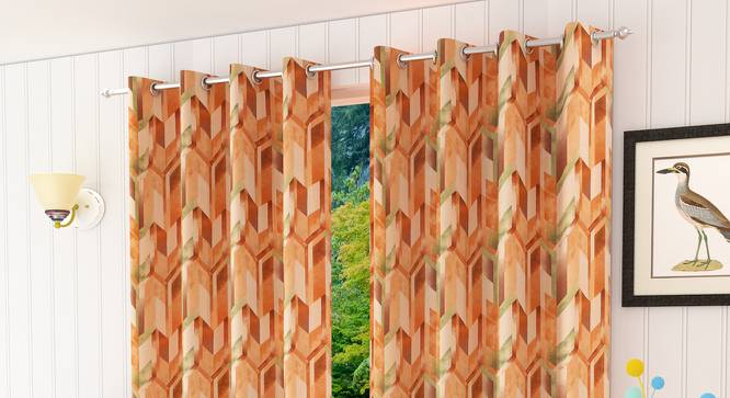 Italica Door Curtain - Set Of 2 (112 x 213 cm  (44" x 84") Curtain Size) by Urban Ladder - Design 1 Half View - 321806